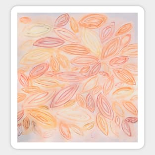 Watercolor leaves, autumn fall, in pale light pastel terra cotta beige orange peach tan yellow Sticker